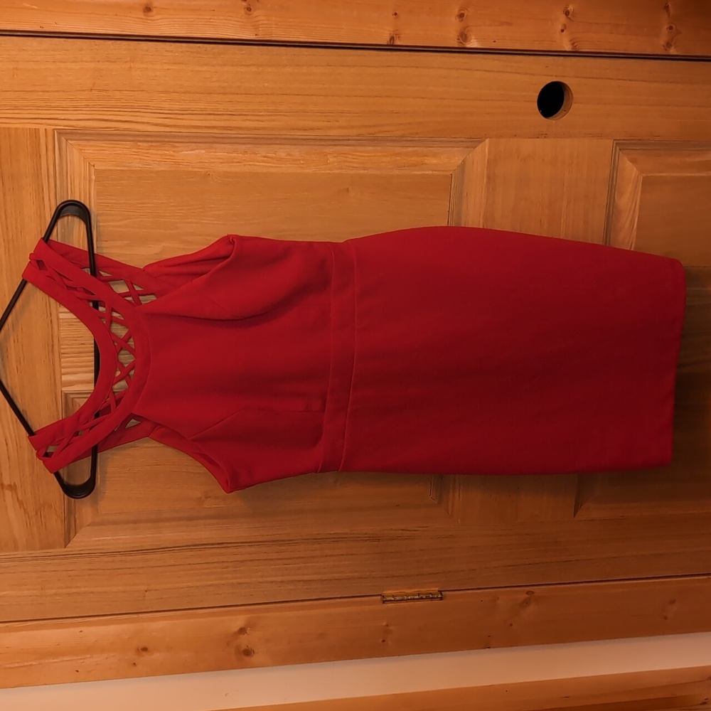 Jodi Kristopher sleeveless red dress with zipper down the back 11